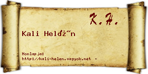 Kali Helén névjegykártya